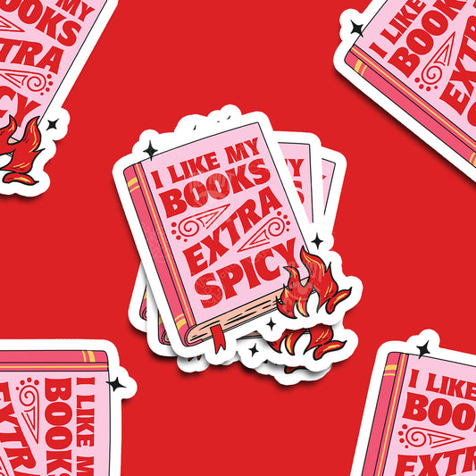 I Like My Books Extra Spicy Vinyl Sticker